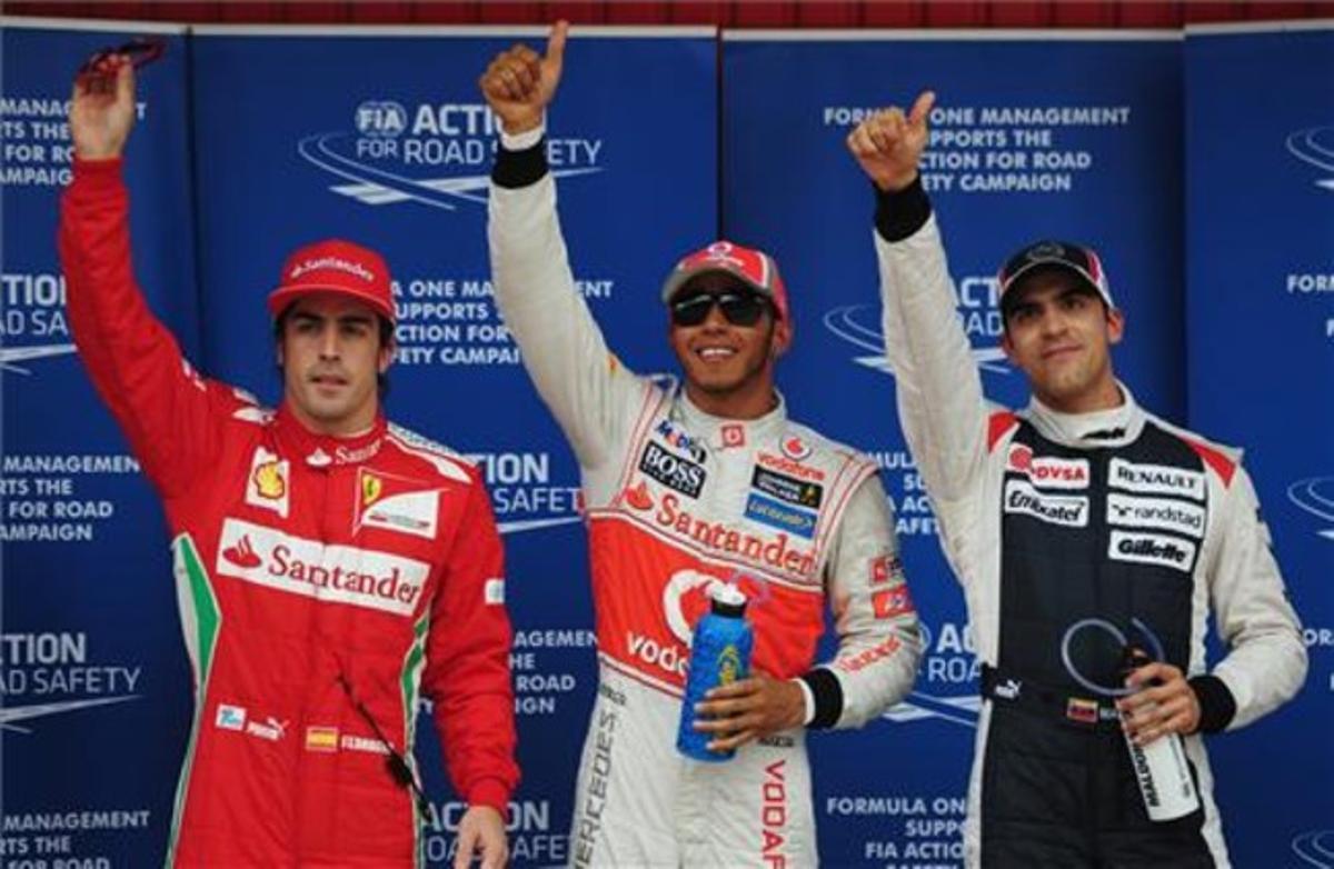 Alonso, Hamilton y Maldonado, los tres primeros