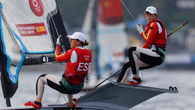 Echegoyen y Barceló optan a las medallas en 49er FX Echegoyen y Barceló optan a las medallas en 49er FX