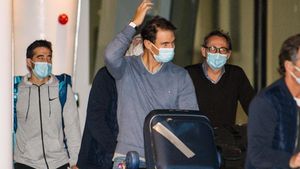 Nadal en su llegada al aeropuerto de Adelaida Nadal en su llegada al aeropuerto de Adelaida