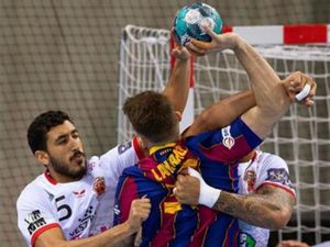 El jugador brasileño del Barcelona Haniel Langaro El jugador brasileño del Barcelona Haniel Langaro