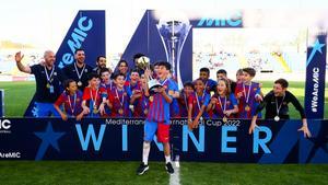 Los azulgranas celebran el título de campeón