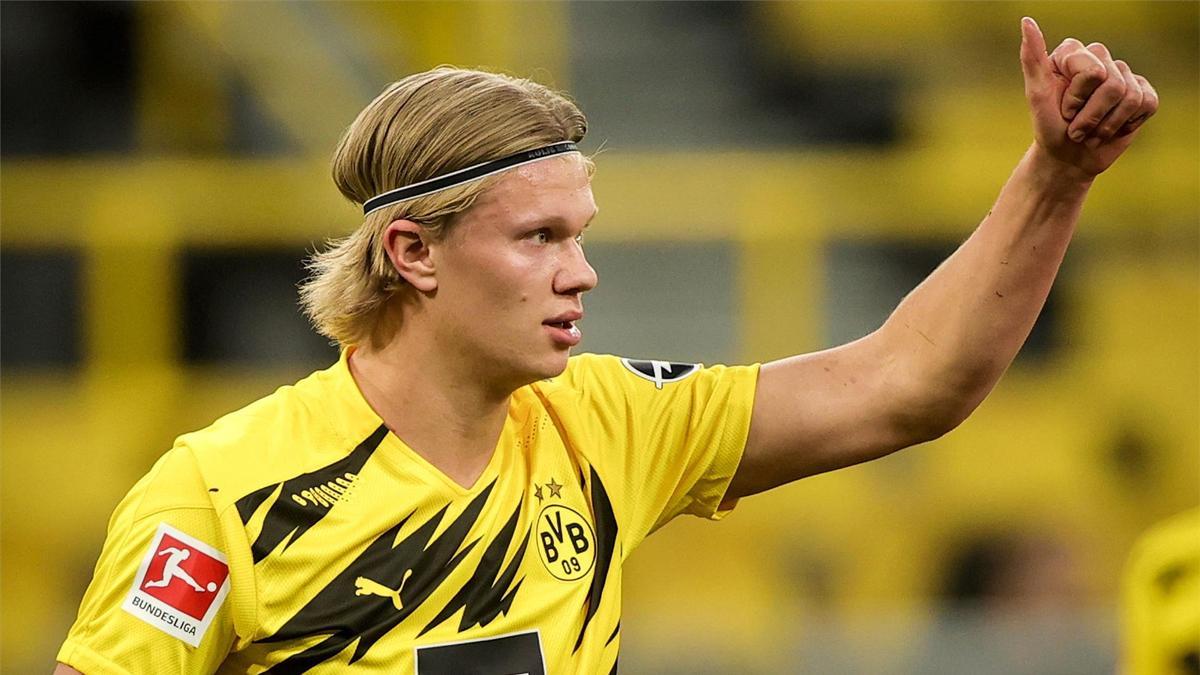 Erling Haaland, durante un partido del Borussia Dortmund