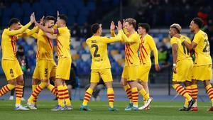 El Barça celebró cuatro goles en Nápoles en un partido que debe servir de ejemplo