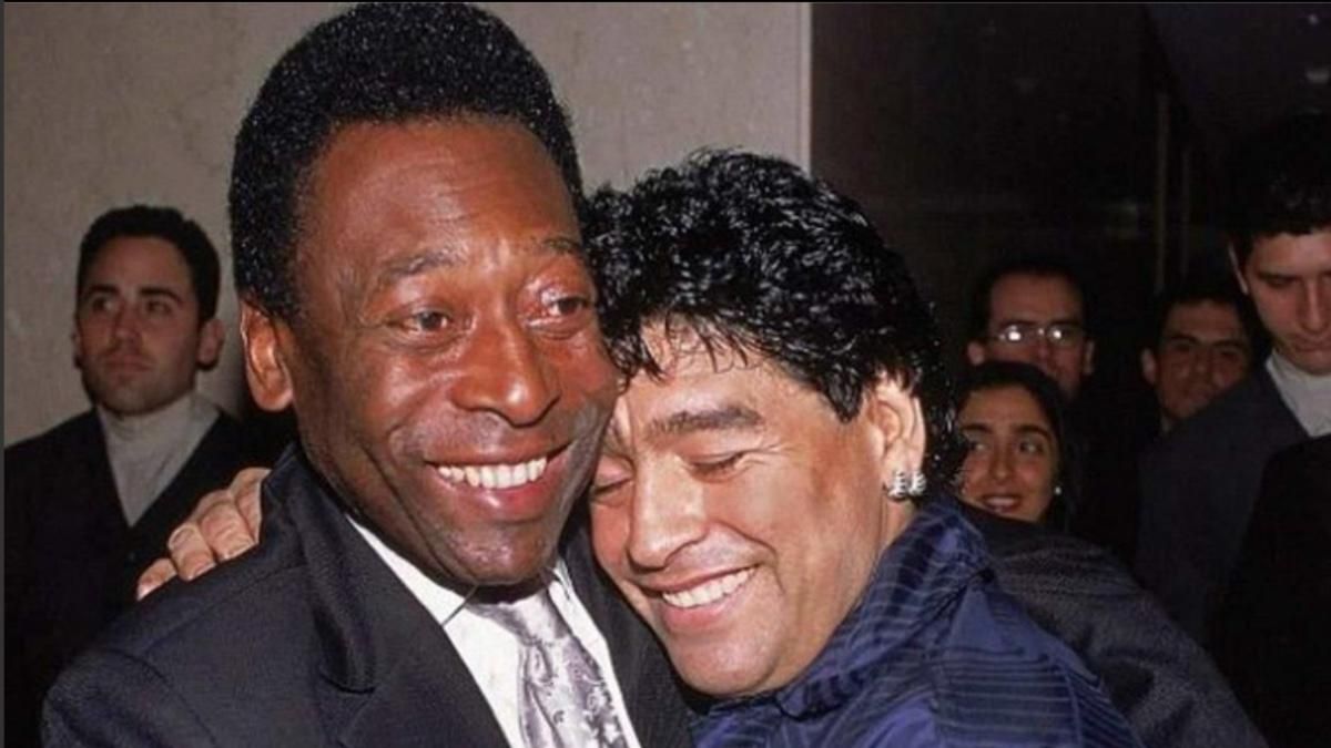 La foto de Pelé con Maradona La foto de Pelé con Maradona