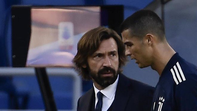 Andrea Pirlo, en una imagen de archivo junto a Cristiano Ronaldo Andrea Pirlo, en una imagen de archivo junto a Cristiano Ronaldo