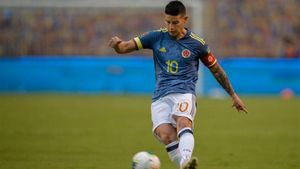 James Rodríguez de Colombia durante el partido de fútbol a puerta cerrada clasificatorio sudamericano para la Copa Mundial de la FIFA 2022 entre Ecuador y Colombia James Rodríguez de Colombia durante el partido de fútbol a puerta cerrada clasificatorio sudamericano para la Copa Mundial de la FIFA 2022 entre Ecuador y Colombia