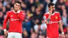 Bruno Fernandes y Cristiano Ronaldo, compañeros en el Manchester United