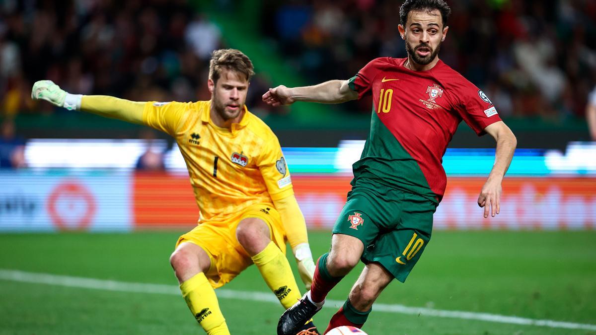 Portugal - Liechtenstein: El gol de Bernardo Silva