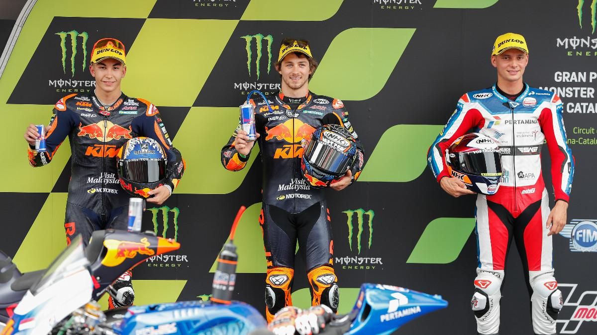 Remy Gardner, en el podio de Moto2 Remy Gardner, en el podio de Moto2