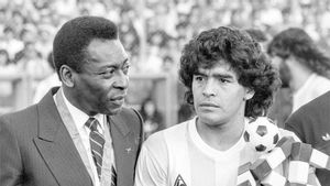 Pelé y Maradona, juntos en una foto de 1987 Pelé y Maradona, juntos en una foto de 1987