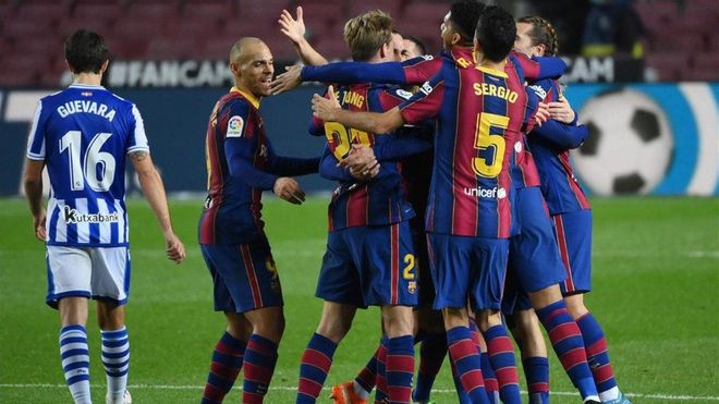 El Barça ganó a la Real en el Camp Nou (2-1) El Barça ganó a la Real en el Camp Nou (2-1)