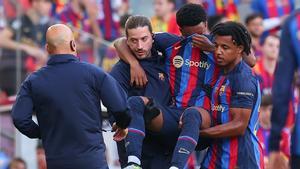 Alejandro Balde se retiró lesionado del Barça-Mallorca