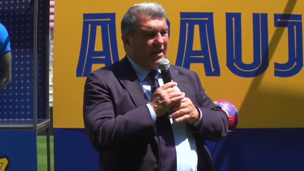 Laporta, durante el acto de renovación de Araujo Laporta, durante el acto de renovación de Araujo