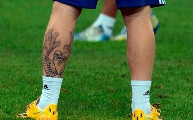 Así luce el renovado tatuaje de Messi Así luce el renovado tatuaje de Messi