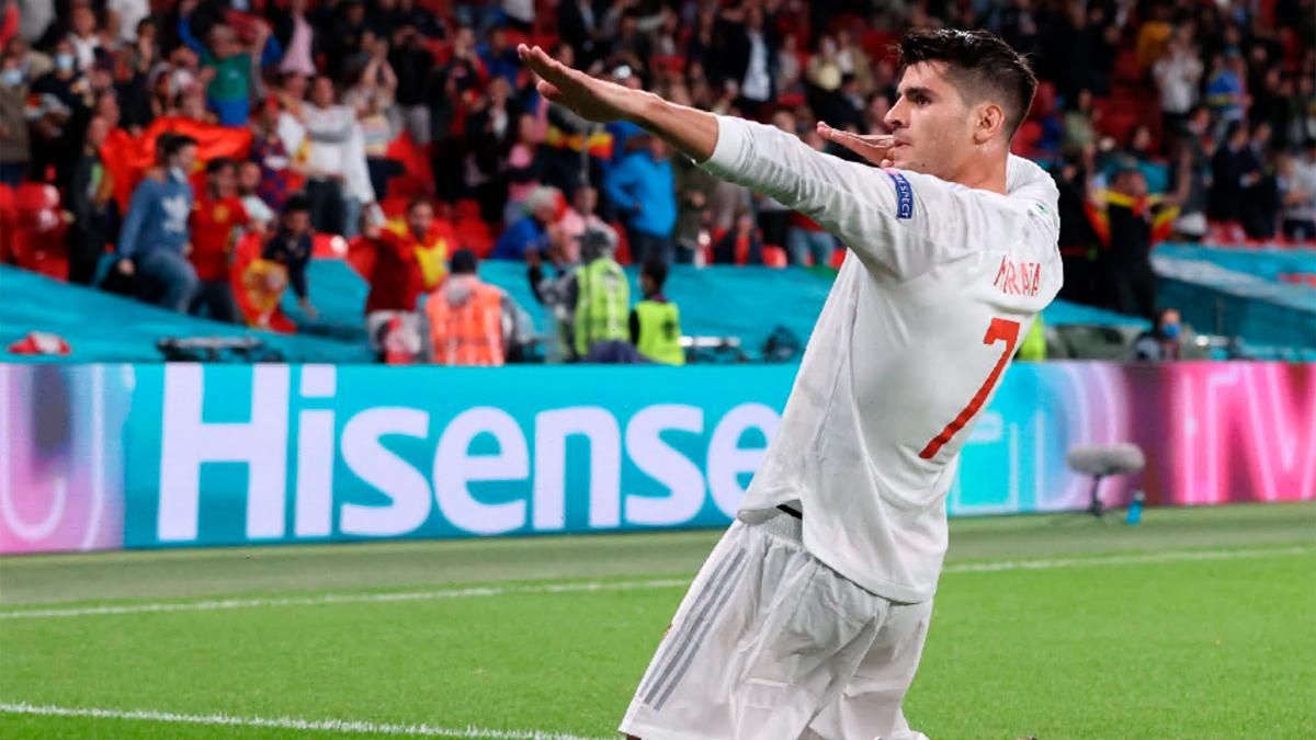 Morata celebra el gol ante Italia en la semifinal de la Eurocopa Morata celebra el gol ante Italia en la semifinal de la Eurocopa