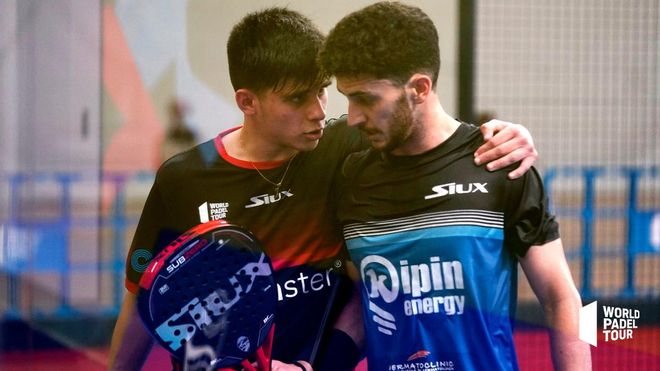 Leal y Semmler, durante su partido de octavos Leal y Semmler, durante su partido de octavos