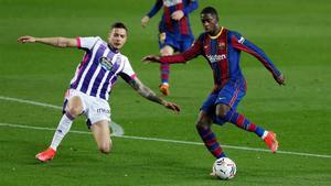 Dembélé, durante el partido contra el Valladolid