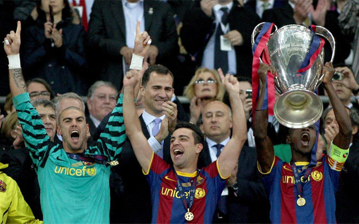 Abidal levantó la cuarta Champions del Barça en Wembley