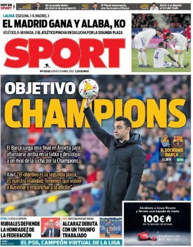 Las portadas de la prensa deportiva
