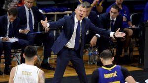 Jasikevicius, en un momento de la final Jasikevicius, en un momento de la final