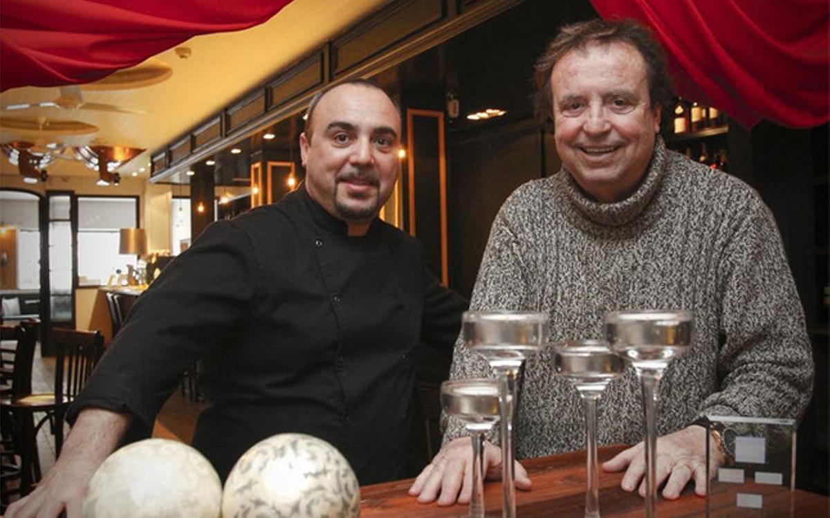 Dyango, junto a su hijo Lluís Gómez, chef del restaurante Milo Grill