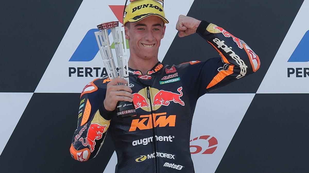 Pedro Acosta, vincitore della Moto2 2023 sul circuito di Mandalika