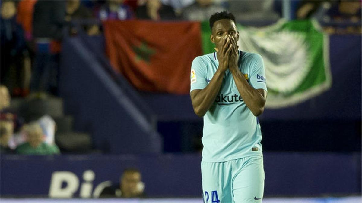 LALIGA | Levante - FC Barcelona (5-4): Yerry Mina, retratado en los cinco goles recibidos