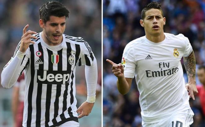 Álvaro Morata y James Rodríguez, en el centro del mercado madridista Álvaro Morata y James Rodríguez, en el centro del mercado madridista