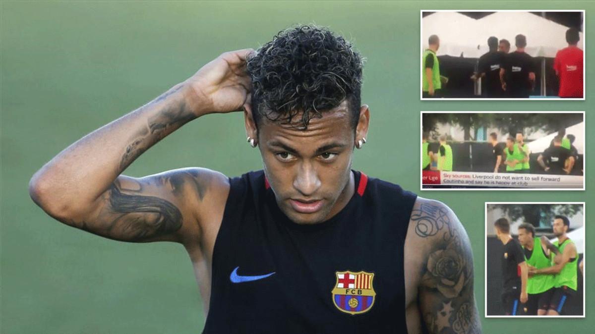 Neymar fights with Semedo at training