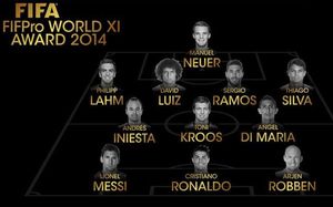 La FIFA entregó el premio al mejor once del año 2014 La FIFA entregó el premio al mejor once del año 2014