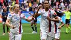 Wendie Renard celebra su gol contra el PSG