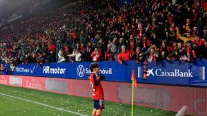 Abde celebra con la afición su gol al Athletic en la ida de las semifinales de la Copa del Rey