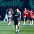 Xavi Hernández, durante un entrenamiento del FC Barcelona