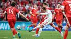 Damsgaard marcó desde fuera del área el primer gol de Dinamarca ante Rusia