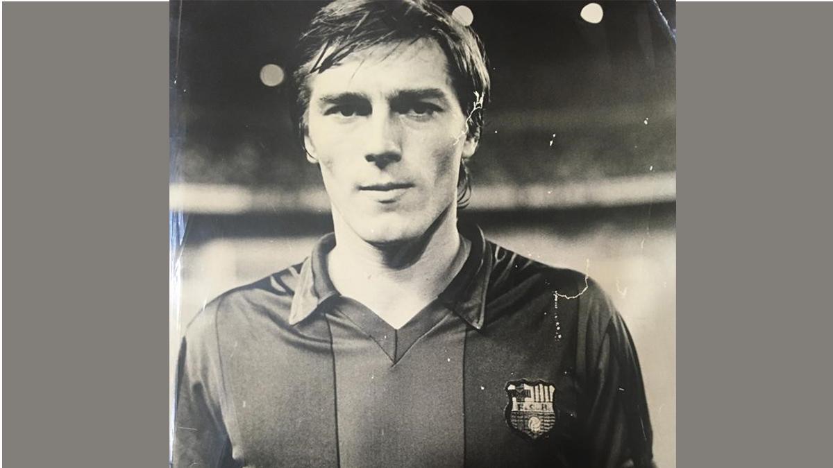 Jordi Casas, el día de su debut con el FC Barcelona, el 1 de octubre de 1980 contra el Sliema Wanderers (1-0) de la Copa de la UEFA en el Camp Nou