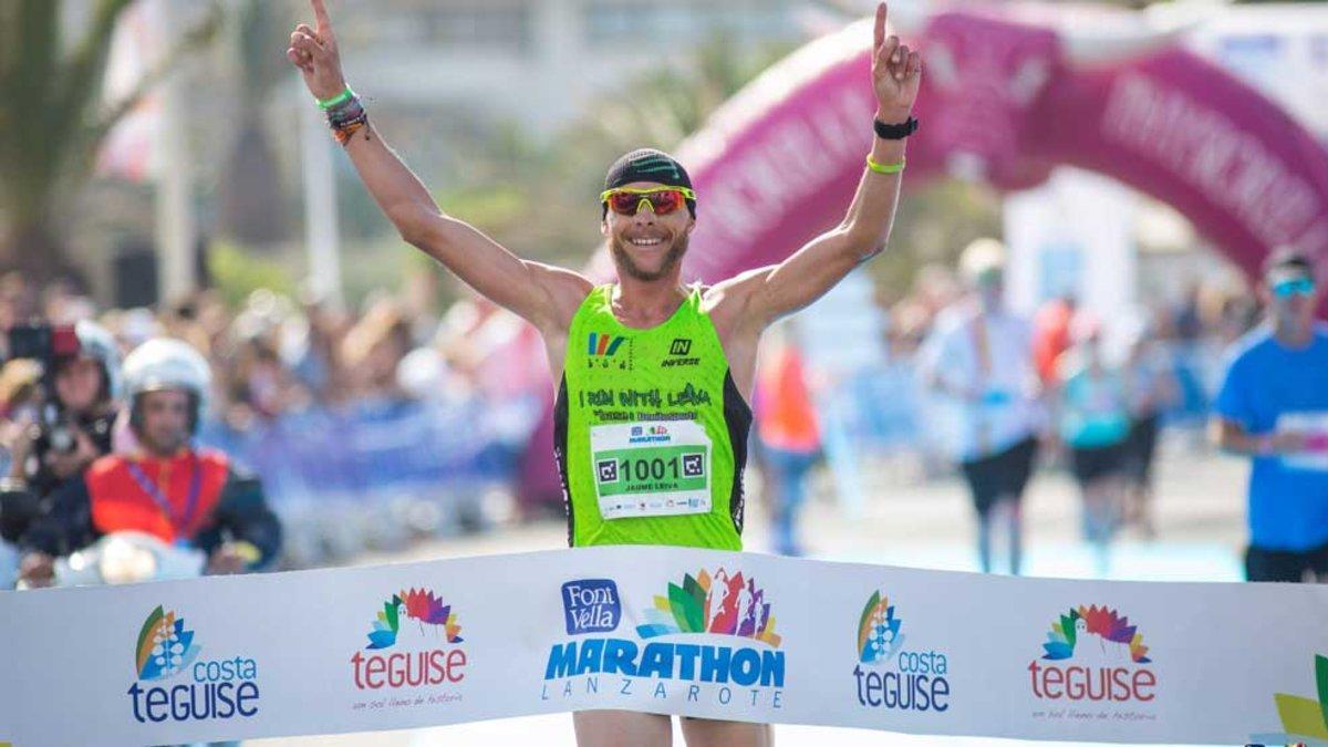 Jaume Leiva, en una imagen del Lanzarote International Marathon 2018
