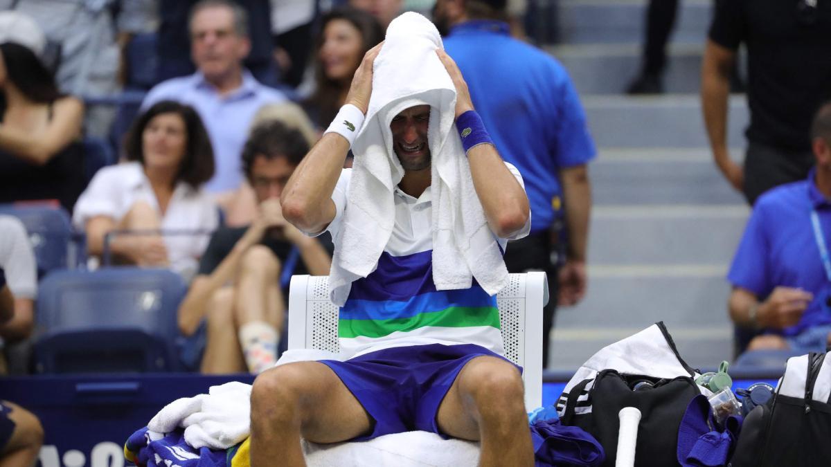 Djokovic llorando cuando ya veía la final perdida