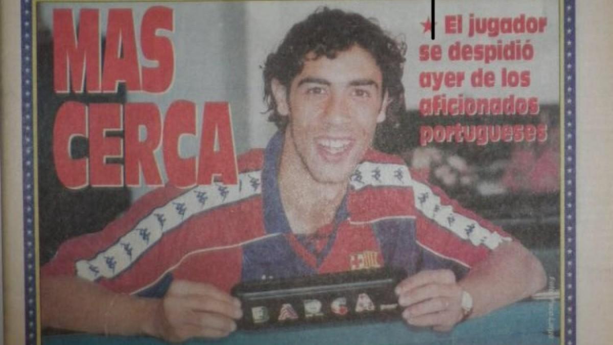 Rui Costa, con la camiseta del Barça en la portada del SPORT