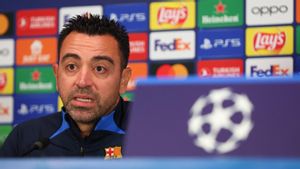 Xavi Hernández, en la rueda de prensa en Milan Xavi Hernández, en la rueda de prensa en Milan