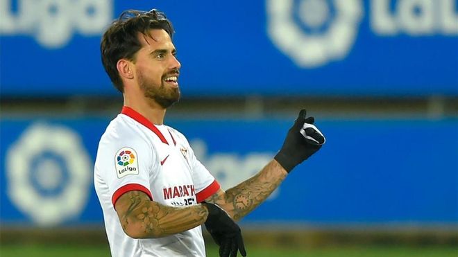 Suso durante un partido con el Sevilla Suso durante un partido con el Sevilla