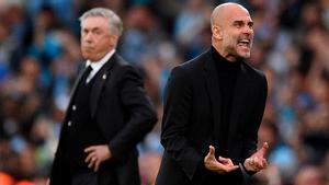Pep Guardiola durante el encuentro de vuelta de semifinales de la Champions ante el Madrid Pep Guardiola durante el encuentro de vuelta de semifinales de la Champions ante el Madrid