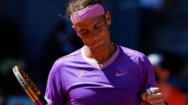 Rafa Nadal, durante el partido de hoy Rafa Nadal, durante el partido de hoy