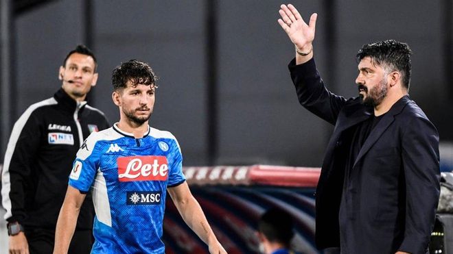 El Nápoles de Gattuso, en casa y aislado. El Nápoles de Gattuso, en casa y aislado.