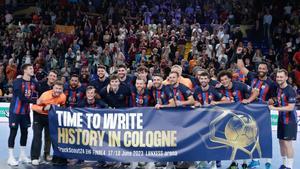 El Barça celebró en el Palau su clasificación para Colonia