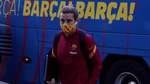 Griezmann, a su llegada al hotel de concentración del Barça en Madrid Griezmann, a su llegada al hotel de concentración del Barça en Madrid