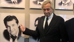 Ferran Martorell, con su retrato en la galería de presidentes del Espanyol