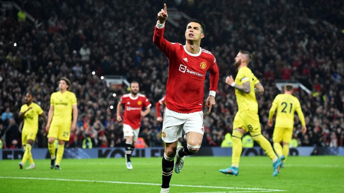 Cristiano Ronaldo celebra el segundo gol del Manchester United