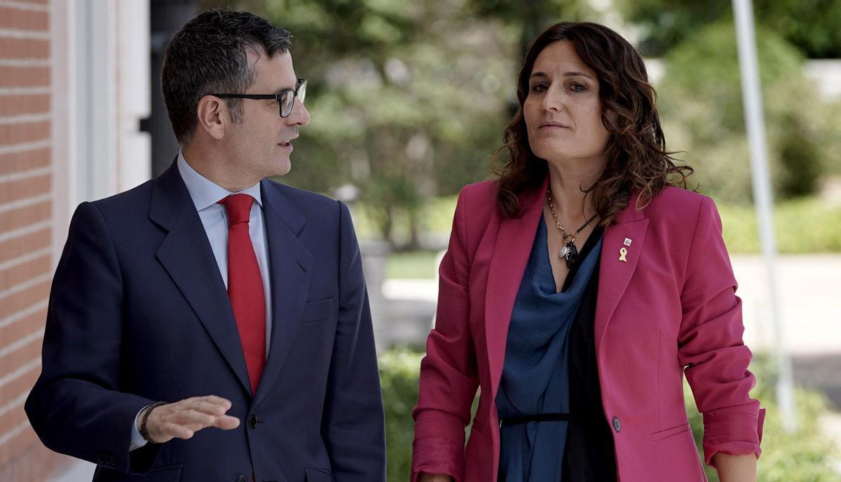 Félix Bolaños y Laura Vilagrà se reúnen para reactivar la relación del Gobierno y la Generalitat