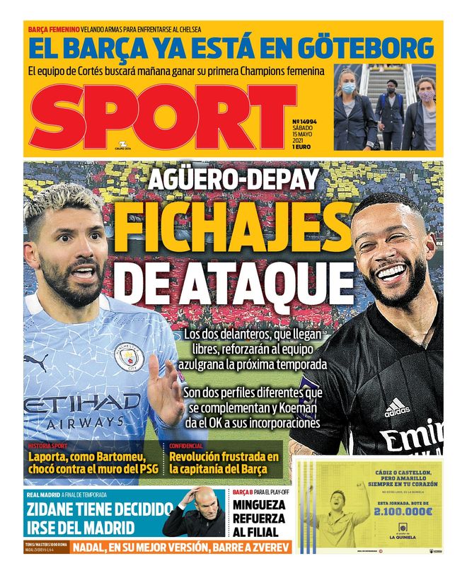 Esta es la portada de SPORT del sábado 15 de mayo de 2021 Esta es la portada de SPORT del sábado 15 de mayo de 2021