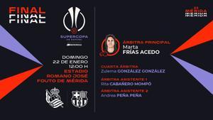 Designaciones arbitrales de la final para la Supercopa de España femenina
